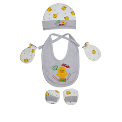 6-Piece Newborn Baby Gift Set – Grey & White Duck Design