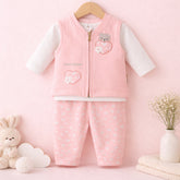Infant Girls 3-Piece Bear Print Winter Top & legging Set