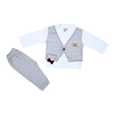 Infant Boys formal 3-Piece Winter Suit with Vest & Bow Detail