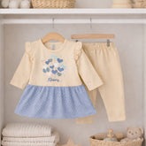 Infant Girls Floral Ruffle Top & Legging Cotton Set
