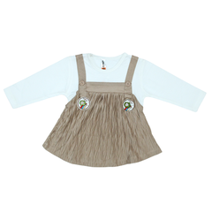 Baby Girl Long Sleeve Top with Pinafore Dress