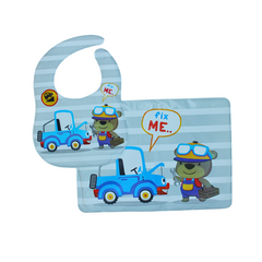 Baby Bib & Changing Sheet Set- Grey