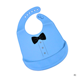 Silicone Baby Bib with Food Catcher Pocket- Blue
