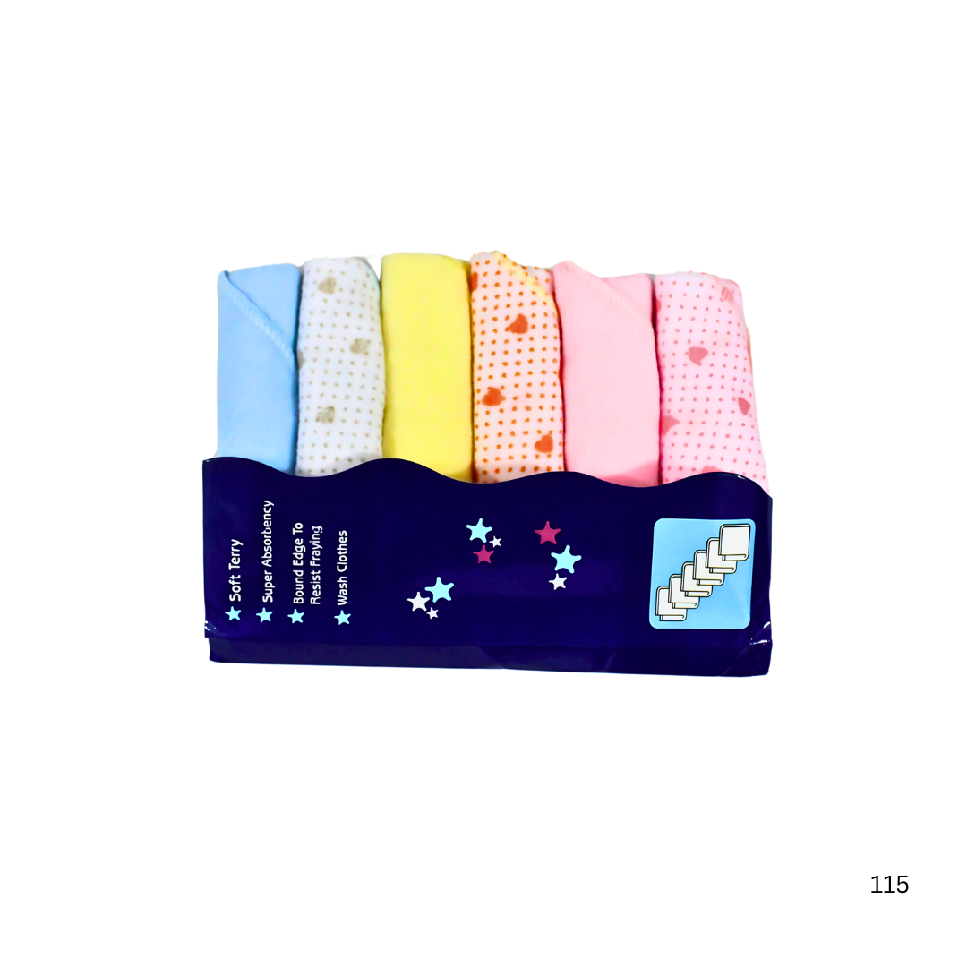 Baby Face Towel 6 Pcs Multi Color