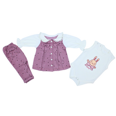 Infant Girls 3-Piece Winter Bodysuit, Tunic & Legging Set