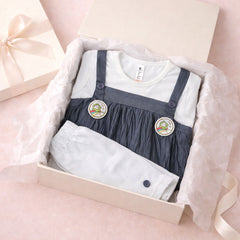 Baby Girl Long Sleeve Top with Pinafore Dress