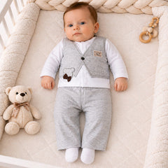 Infant Boys formal 3-Piece Winter Suit with Vest & Bow Detail
