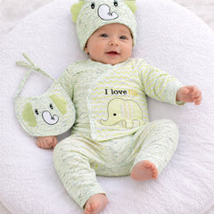 New Born Unisex 4 - Piece Cotton Suit