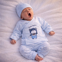 New Born Unisex 3-Piece Suit - Cute Bear Print