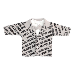 Little Gentleman Newborn 4-Piece Printed Bow Suit