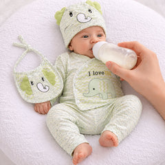 New Born Unisex 4 - Piece Cotton Suit