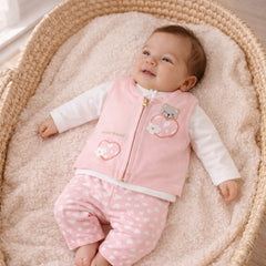 Infant Girls 3-Piece Bear Print Winter Top & legging Set