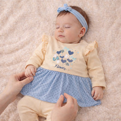 Infant Girls Floral Ruffle Top & Legging Cotton Set