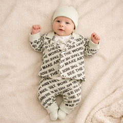 Little Gentleman Newborn 4-Piece Printed Bow Suit