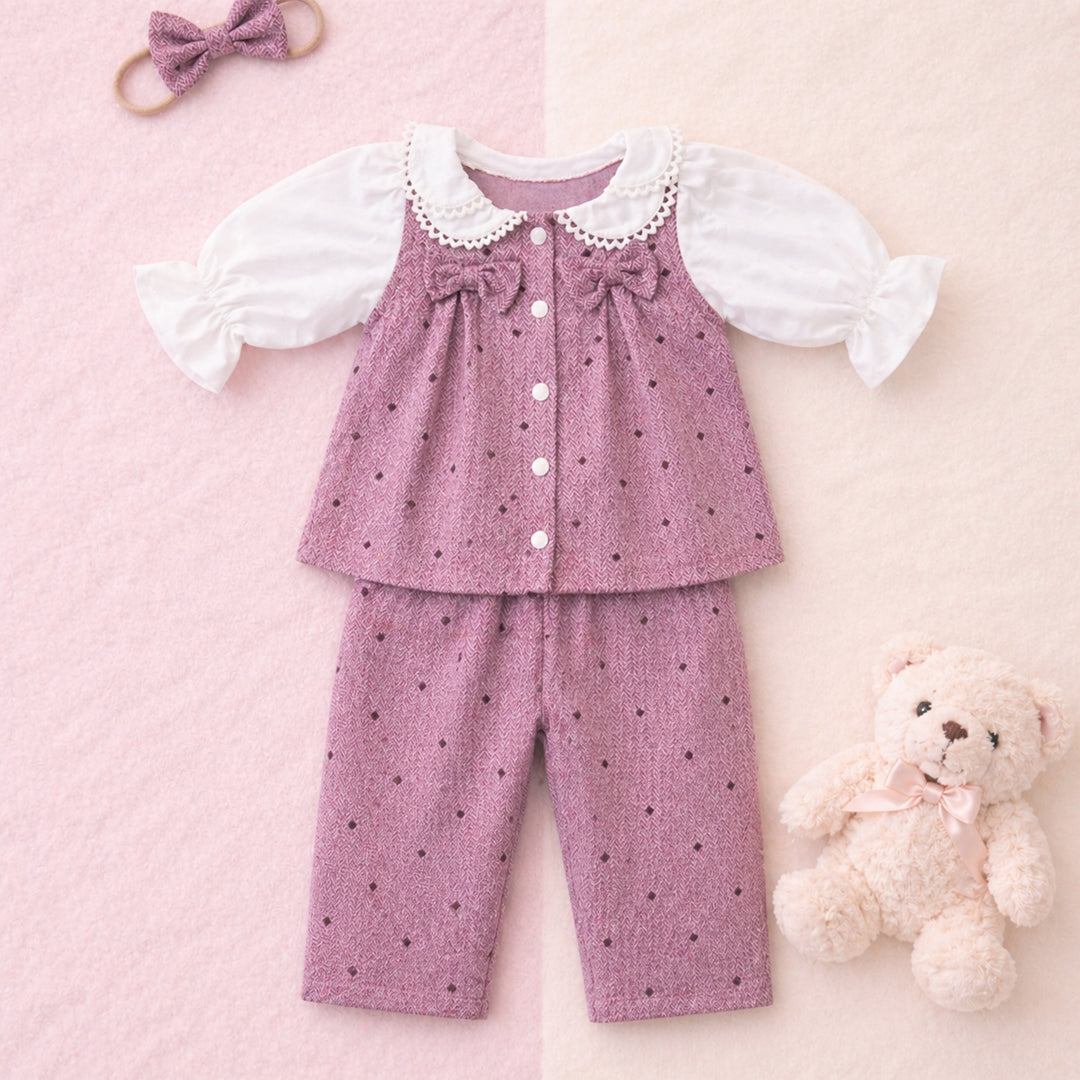 Infant Girls 3-Piece Winter Bodysuit, Tunic & Legging Set