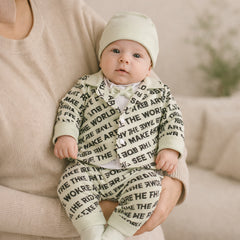 Little Gentleman Newborn 4-Piece Printed Bow Suit