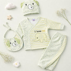 New Born Unisex 4 - Piece Cotton Suit