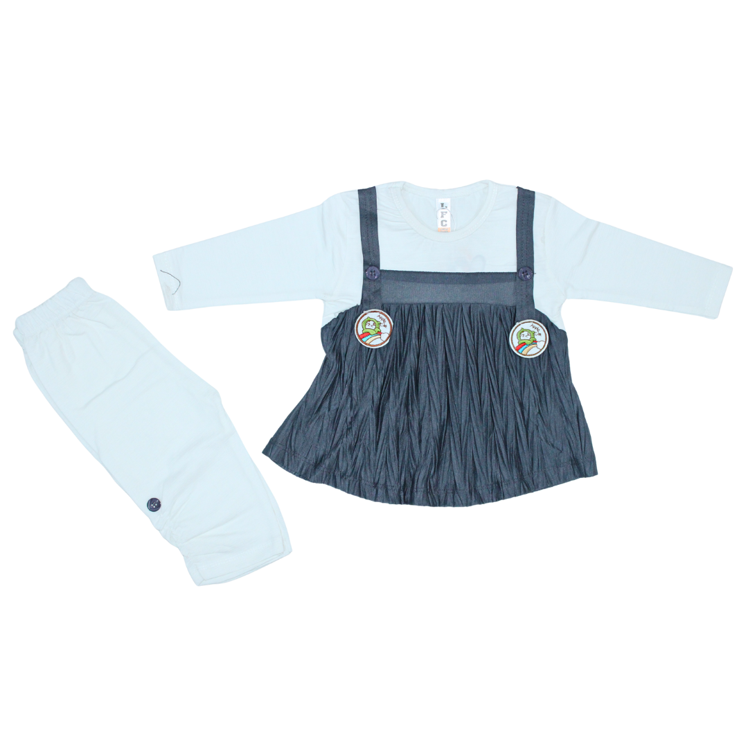 Baby Girl Long Sleeve Top with Pinafore Dress