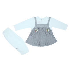 Baby Girl Long Sleeve Top with Pinafore Dress