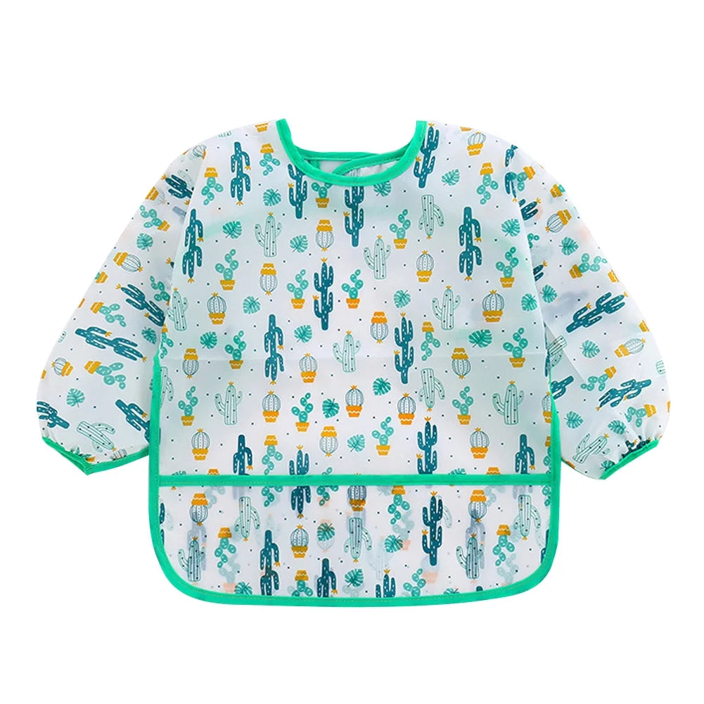 Shirt-Style Baby Apron- Green